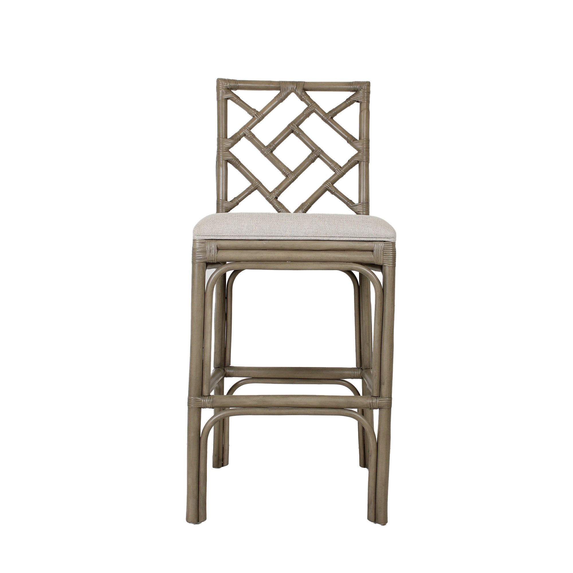 Stacie Rattan Lattice-Back Stool