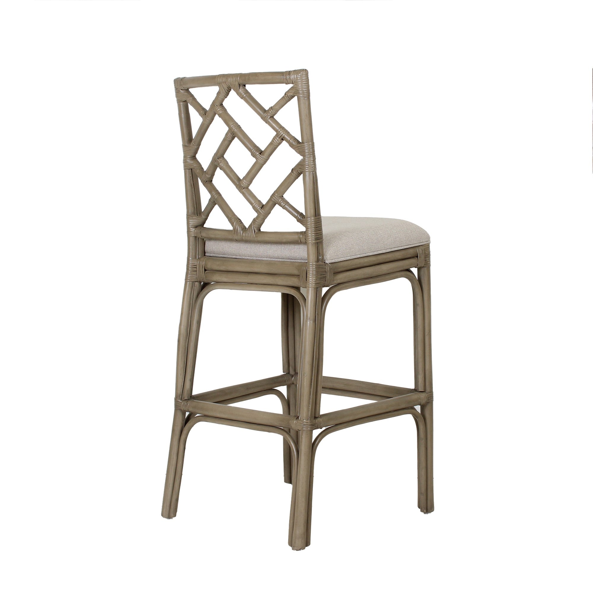 Stacie Rattan Lattice-Back Stool