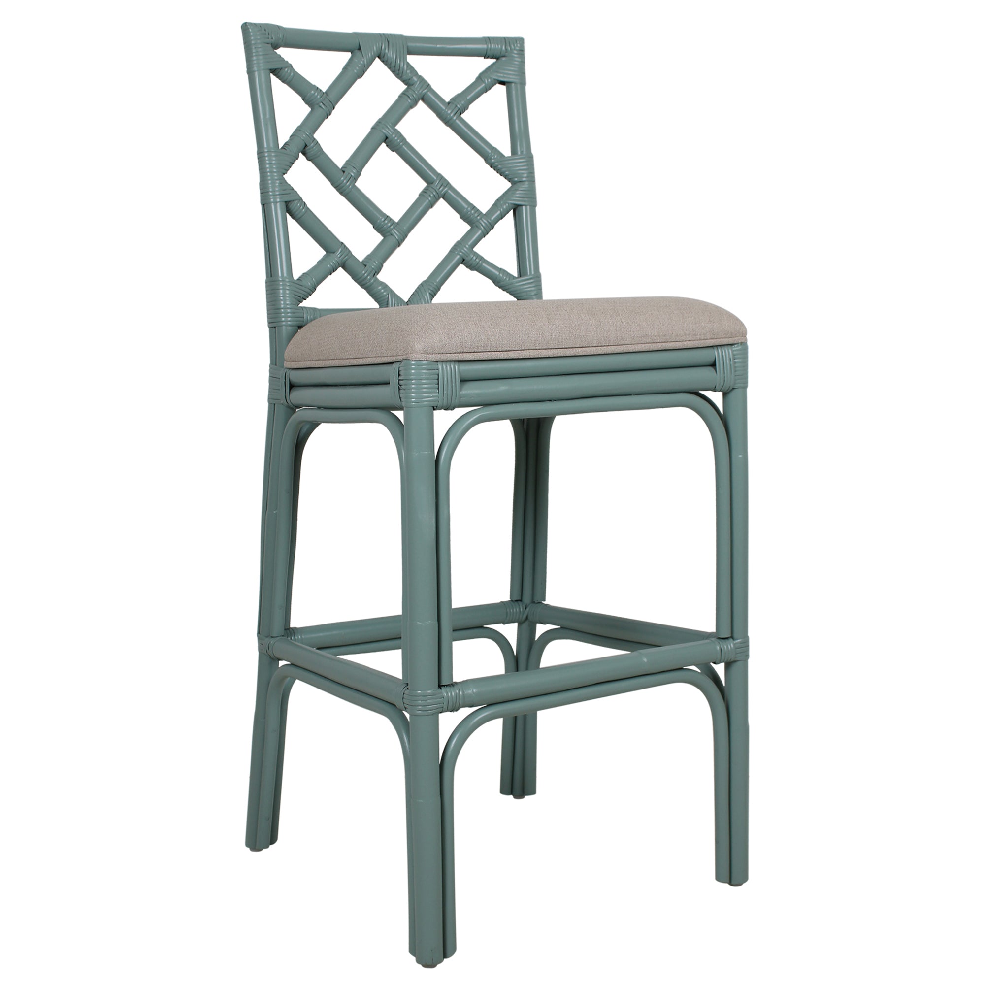 Stacie Rattan Lattice-Back Stool