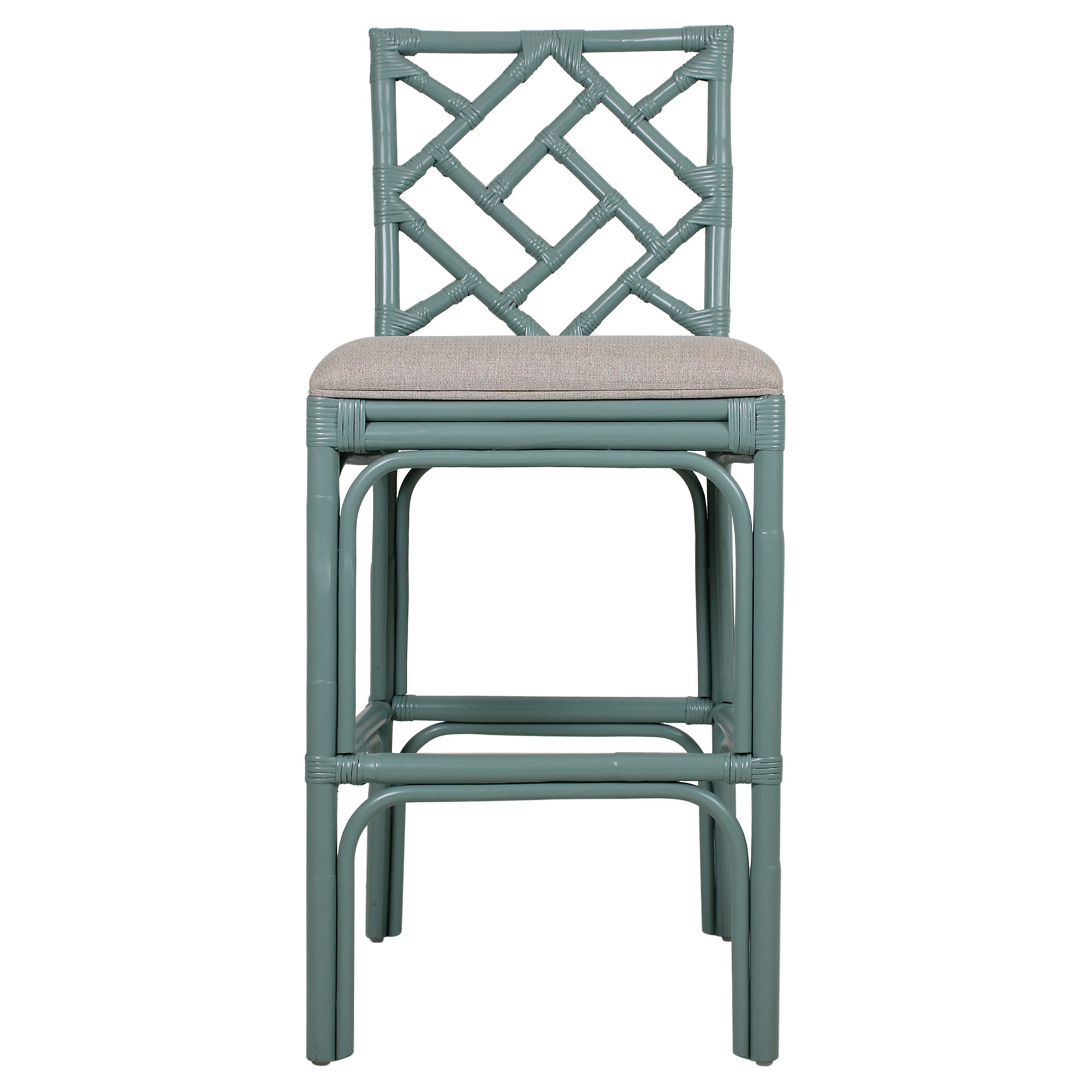 Stacie Rattan Lattice-Back Stool