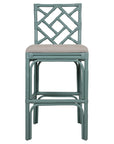 Stacie Rattan Lattice-Back Stool