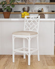 Stacie Rattan Lattice-Back Stool