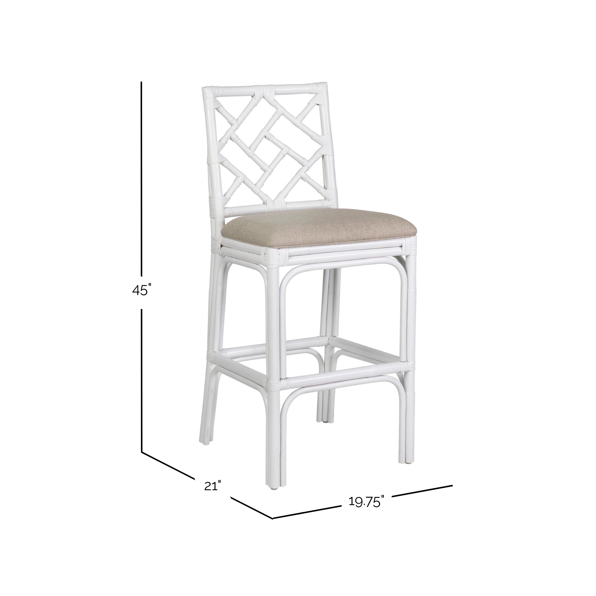 Stacie Rattan Lattice-Back Stool