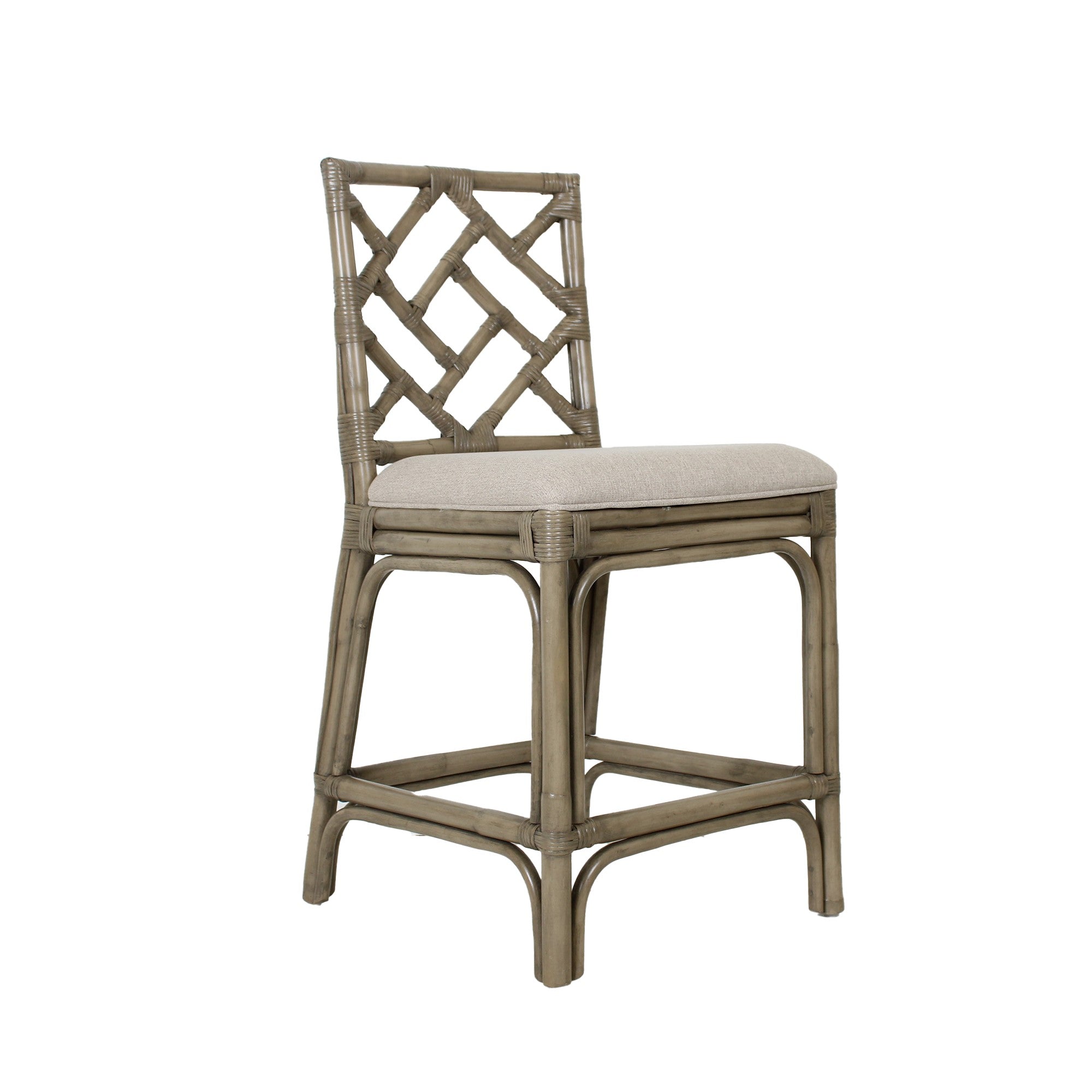 Stacie Rattan Lattice-Back Stool