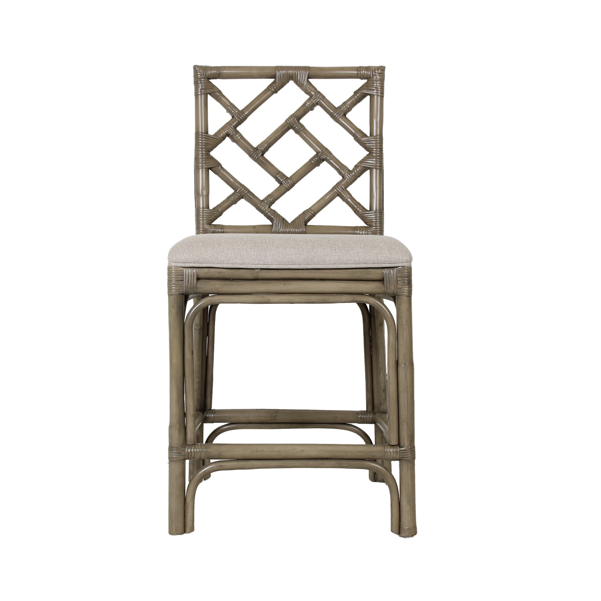 Stacie Rattan Lattice-Back Stool