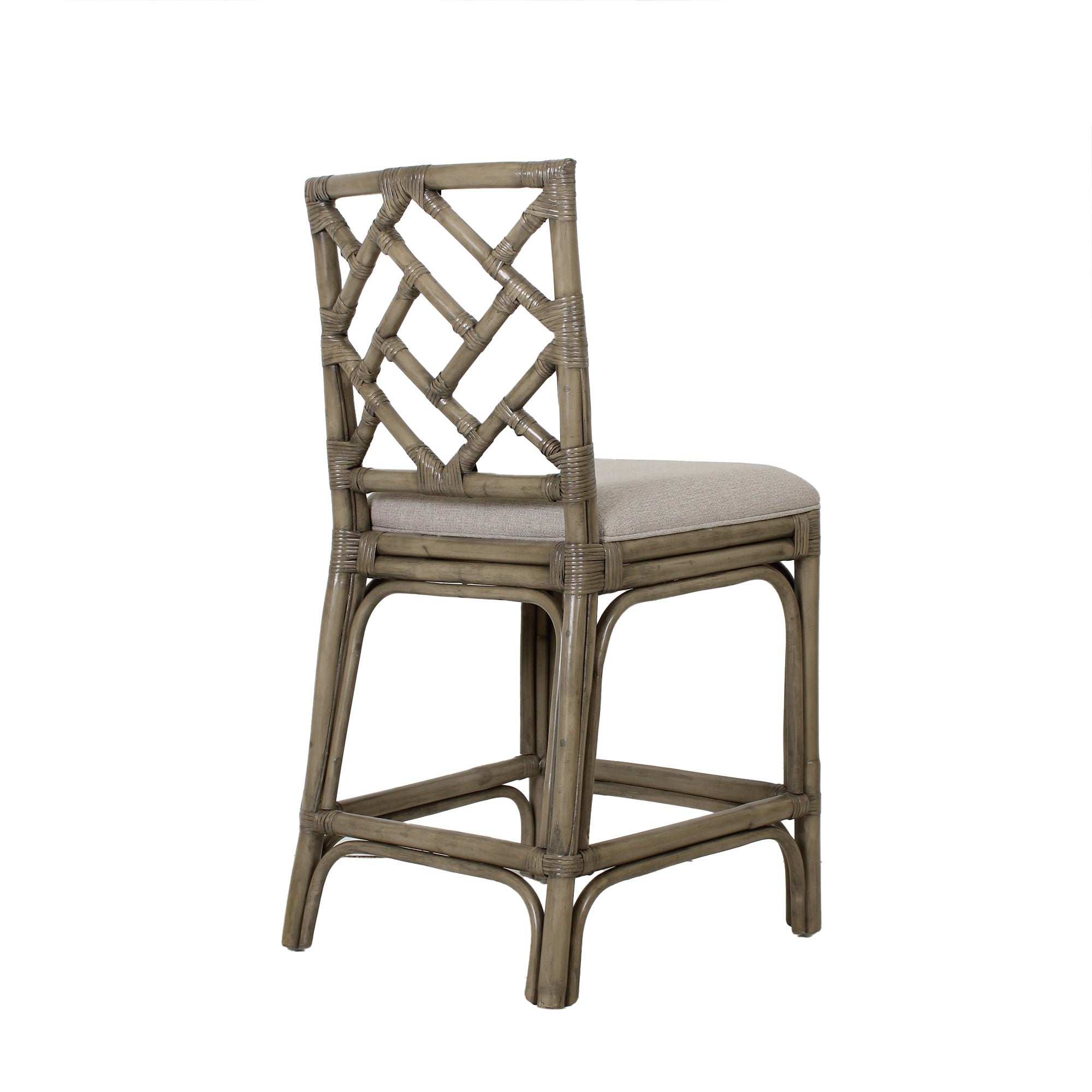 Stacie Rattan Lattice-Back Stool