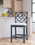 Stacie Rattan Lattice-Back Stool