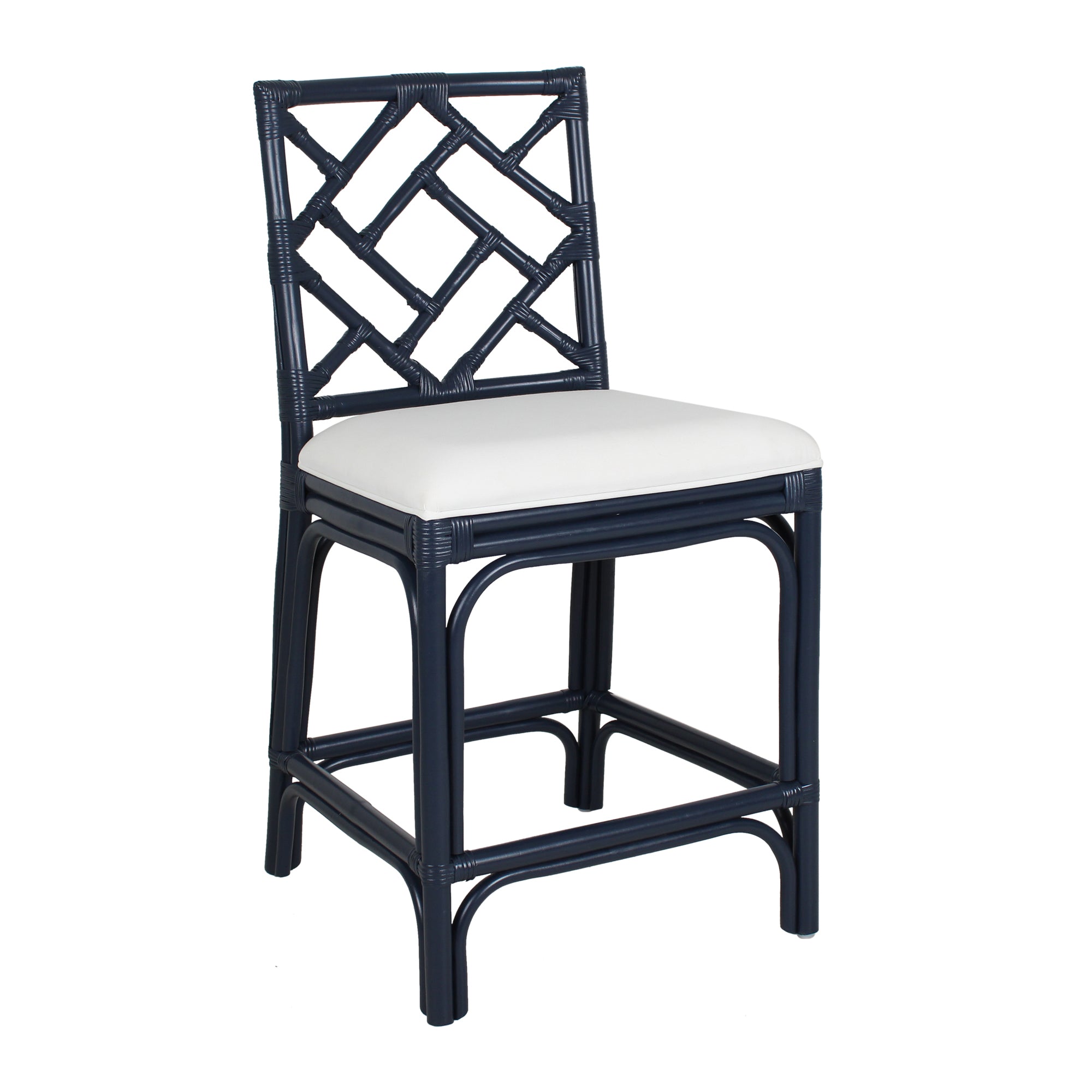 Stacie Rattan Lattice-Back Stool