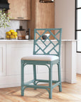 Stacie Rattan Lattice-Back Stool