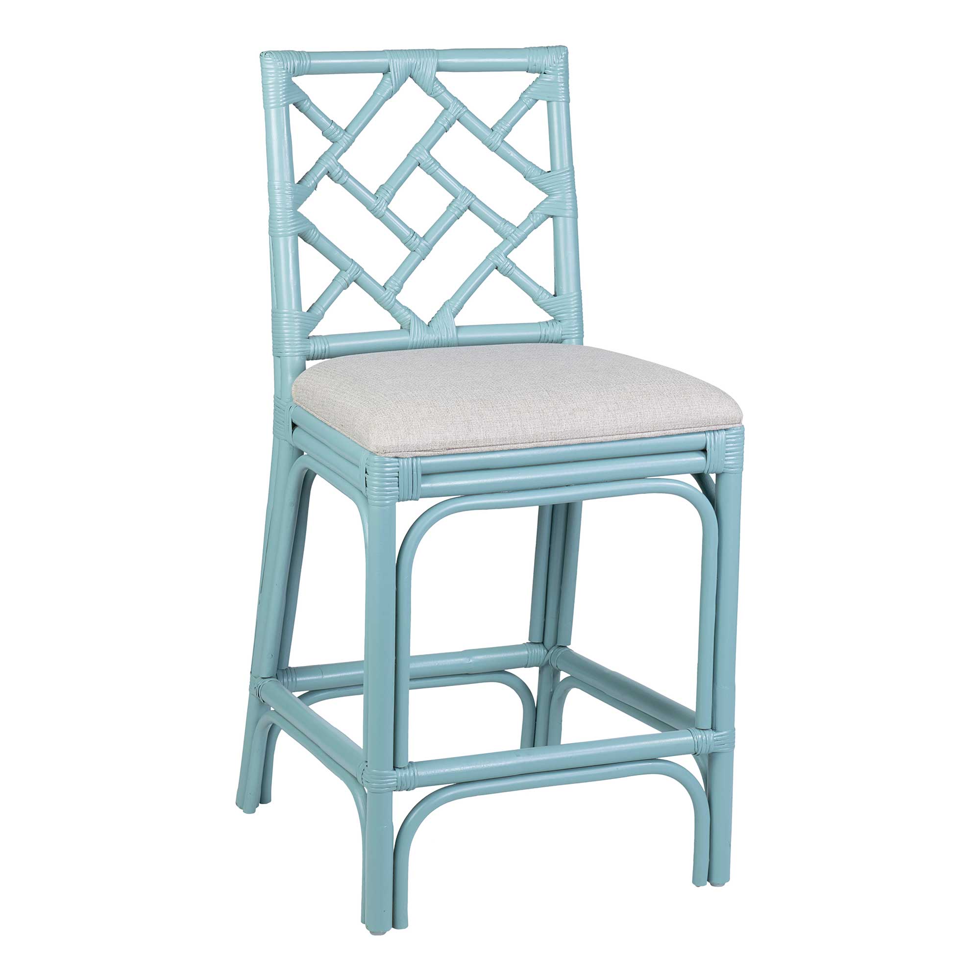 Stacie Rattan Lattice-Back Stool