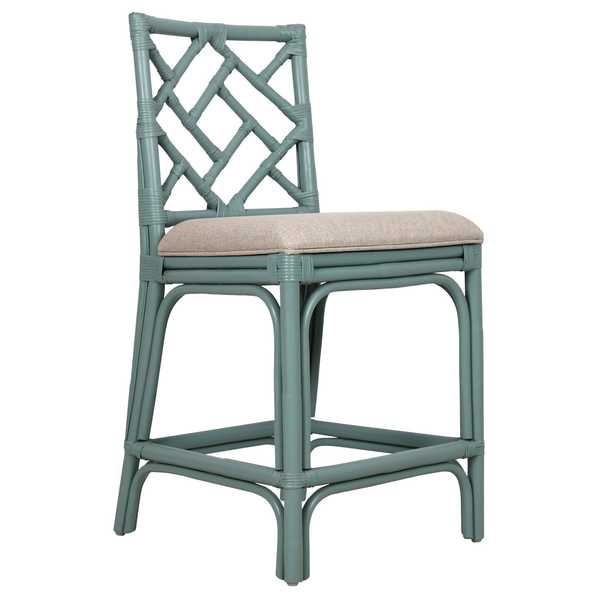 Stacie Rattan Lattice-Back Stool