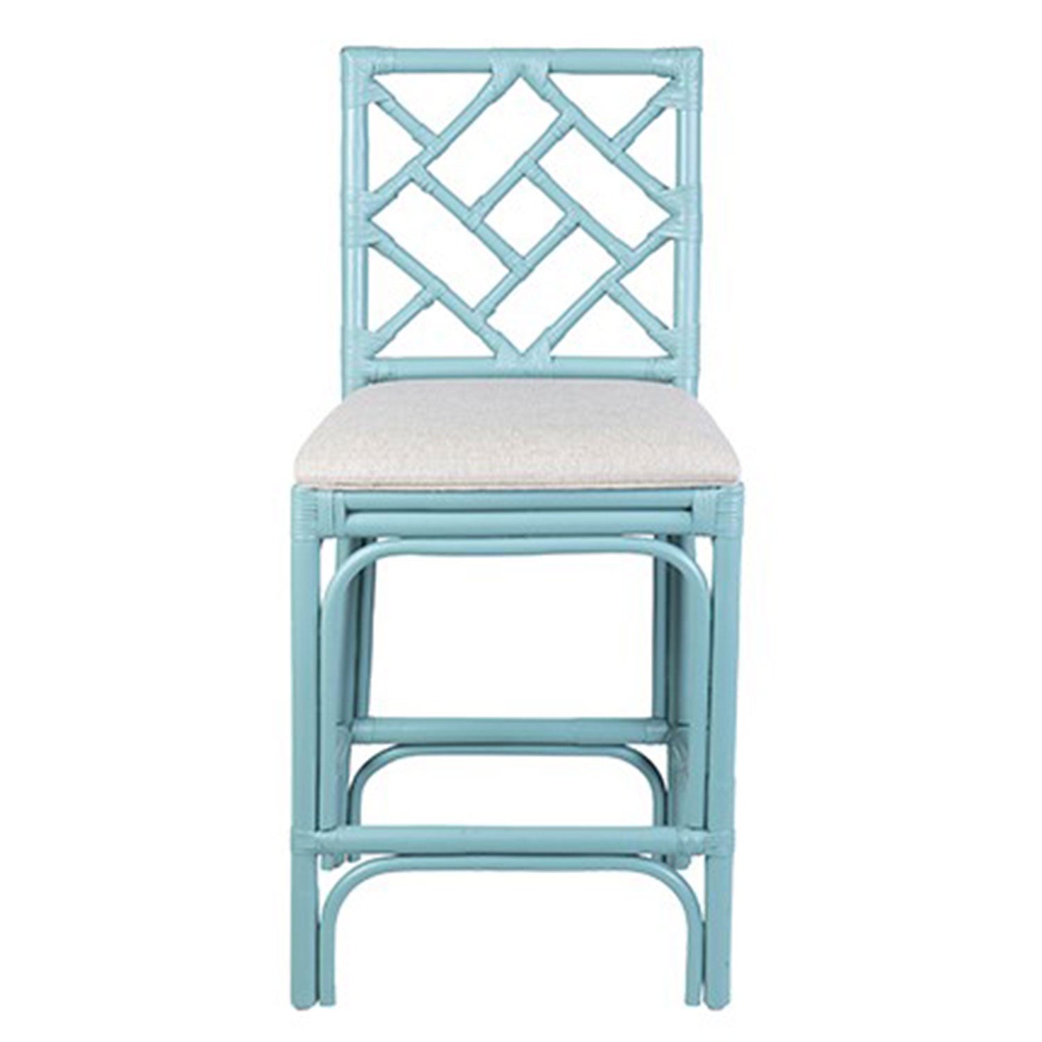 Stacie Rattan Lattice-Back Stool