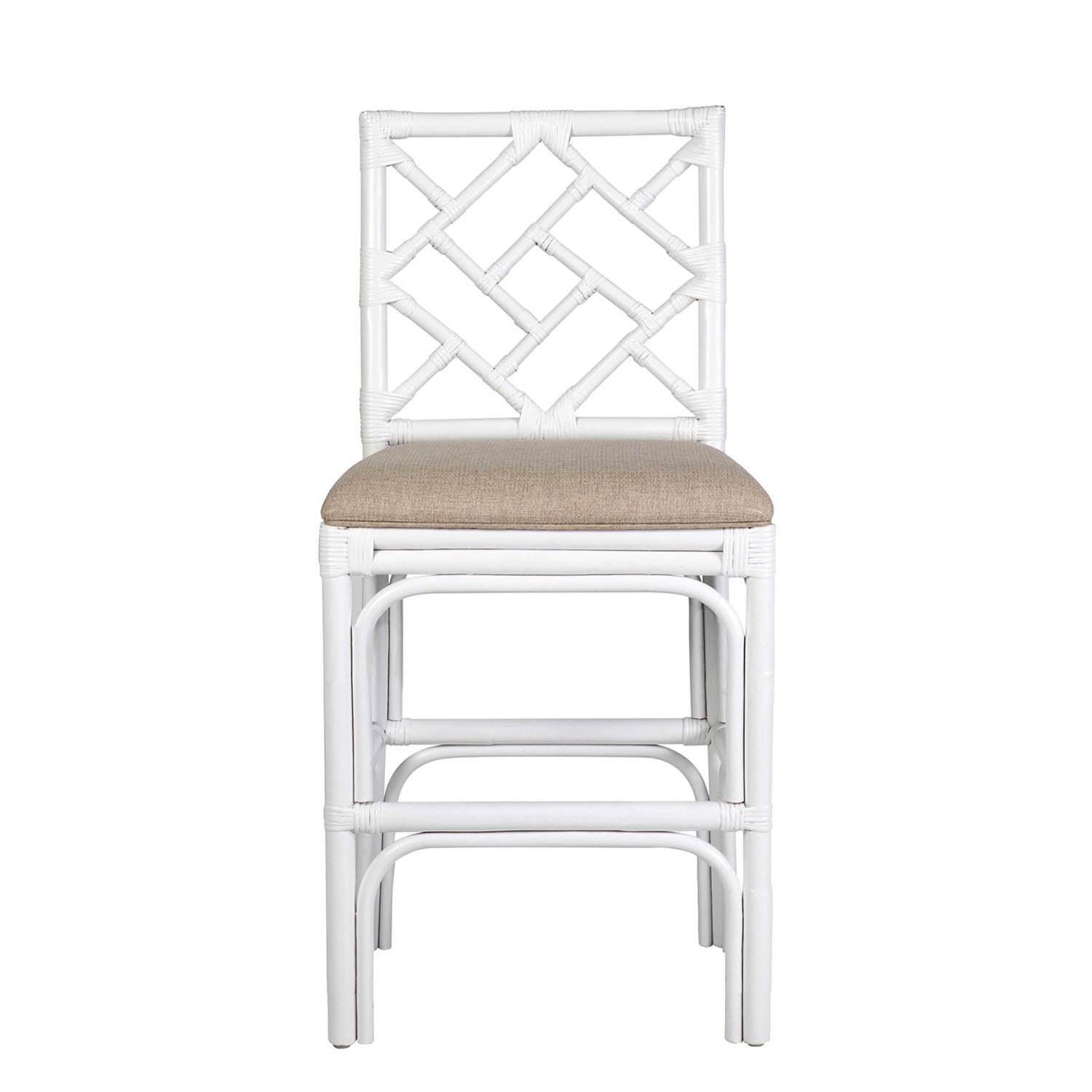 Stacie Rattan Lattice-Back Stool