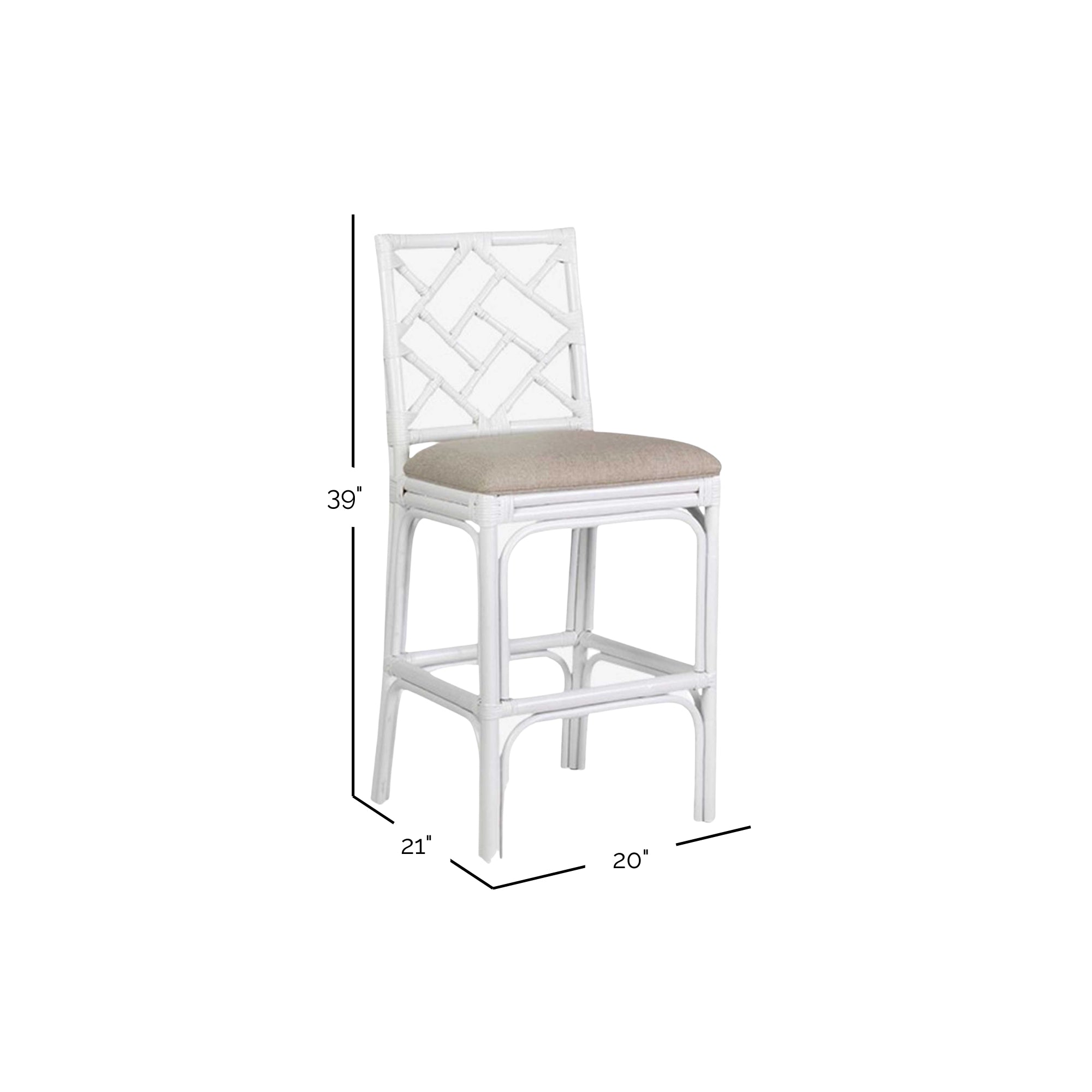 Stacie Rattan Lattice Back Stool
