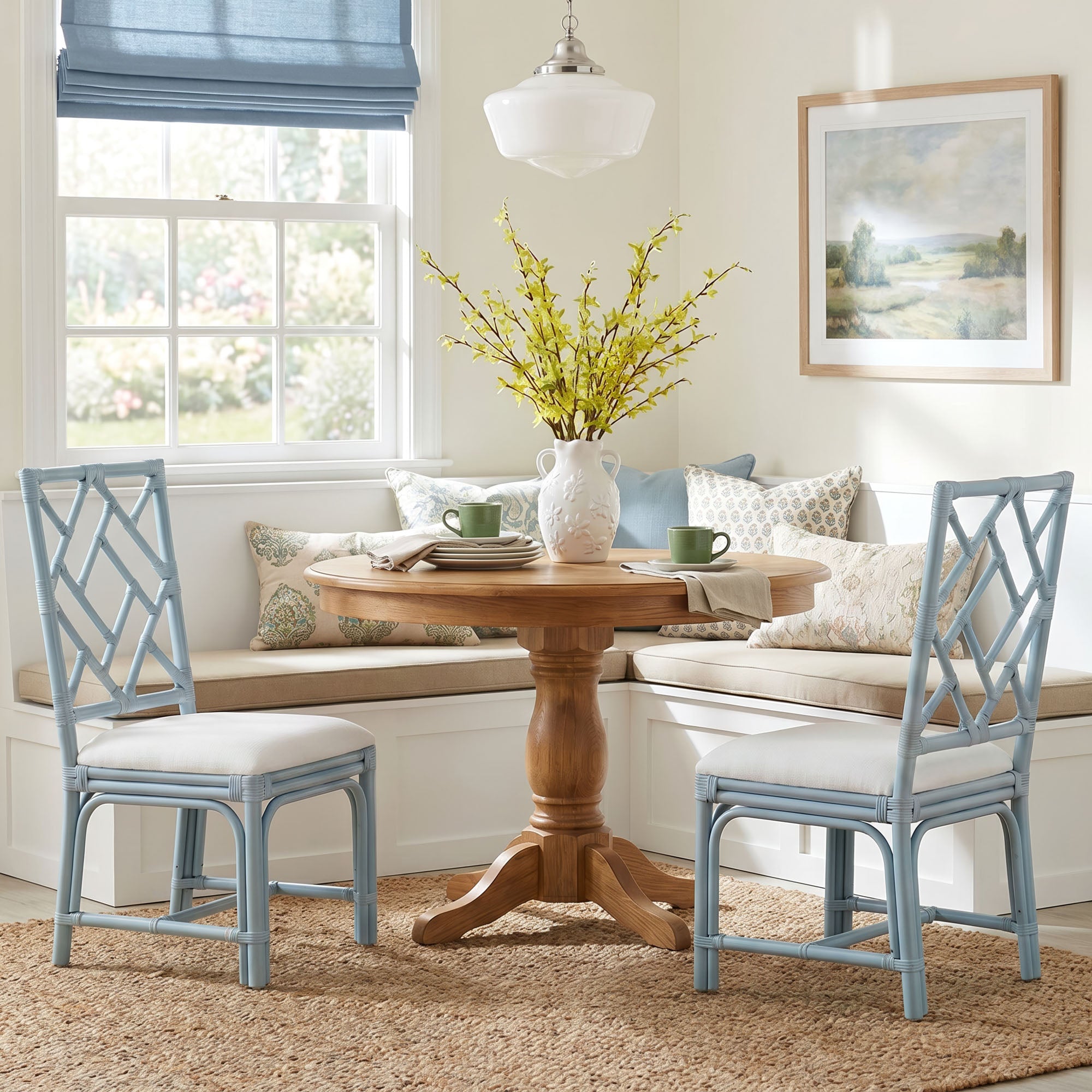 Stacie Rattan Lattice Back Dining Chair, Set of 2