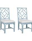 Stacie Rattan Lattice Back Dining Chair, Set of 2