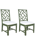 Stacie Rattan Lattice Back Dining Chair, Set of 2