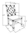 Stacie Rattan Lattice Back Dining Chairs, Set of 2 Solid Wood dining chair