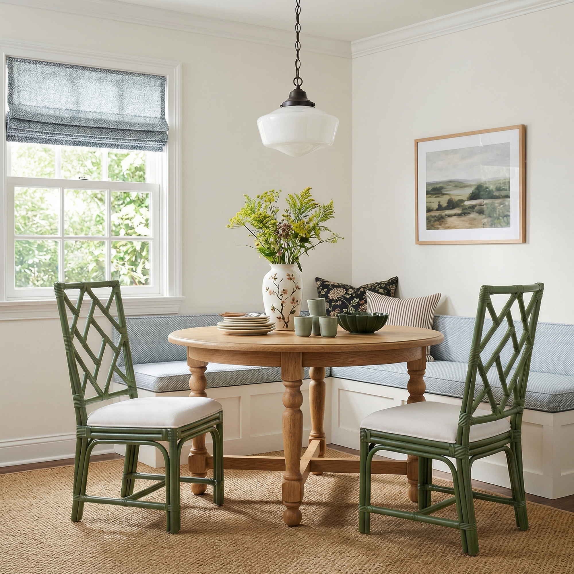 Stacie Rattan Lattice Back Dining Chair, Set of 2