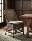 Marietta Curved Back Handwoven Rattan Dining Chair