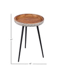 Jada Bone Inlay Side Table Solid Wood accent table