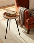 Black Jada Bone Inlay Side Table Bone Inlay accent side table