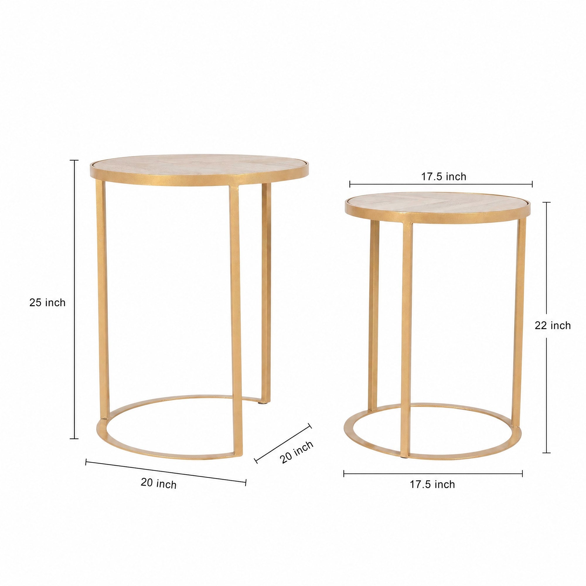 August Solid Wood Nesting Tables, Set of 2