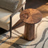 Brown Isla Scalloped Round Side Table Mango Wood accent side table