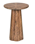 White Isla Scalloped Round Side Table Solid Wood accent table