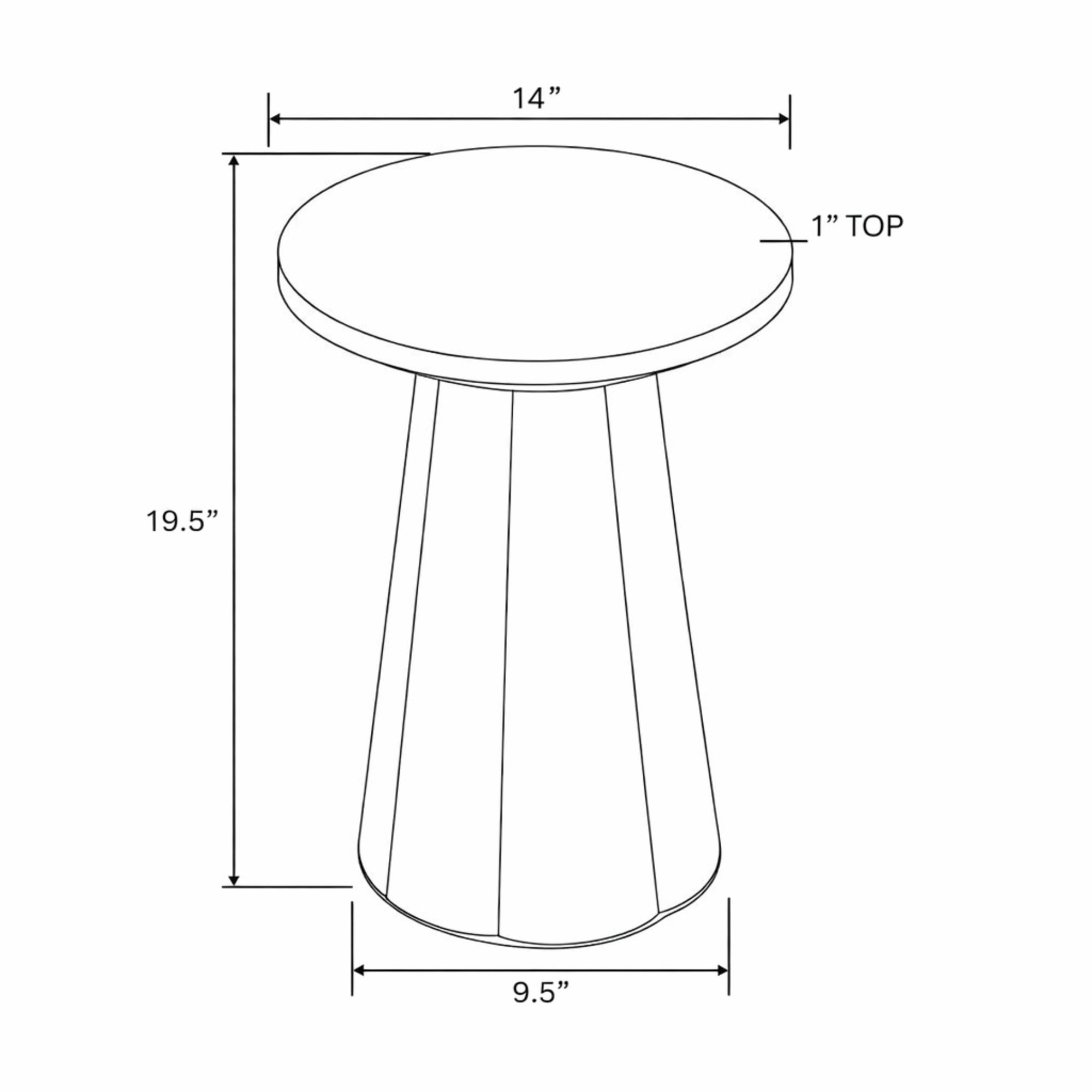 Isla Scalloped Round Side Table Solid Wood accent table