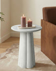 Isla Scalloped Round Side Table Solid Wood accent table