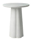 Isla Scalloped Round Side Table Solid Wood accent table