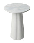 Isla Scalloped Round Side Table Solid Wood accent table