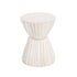 White Clara Hourglass Mango Wood 14" Scalloped Accent Table Mango Wood accent side table