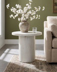 Bianca Pedestal Solid Mango Wood Side Table