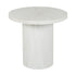 White Bianca 24" Pedestal Mango Wood Side Table Mango Wood accent side table