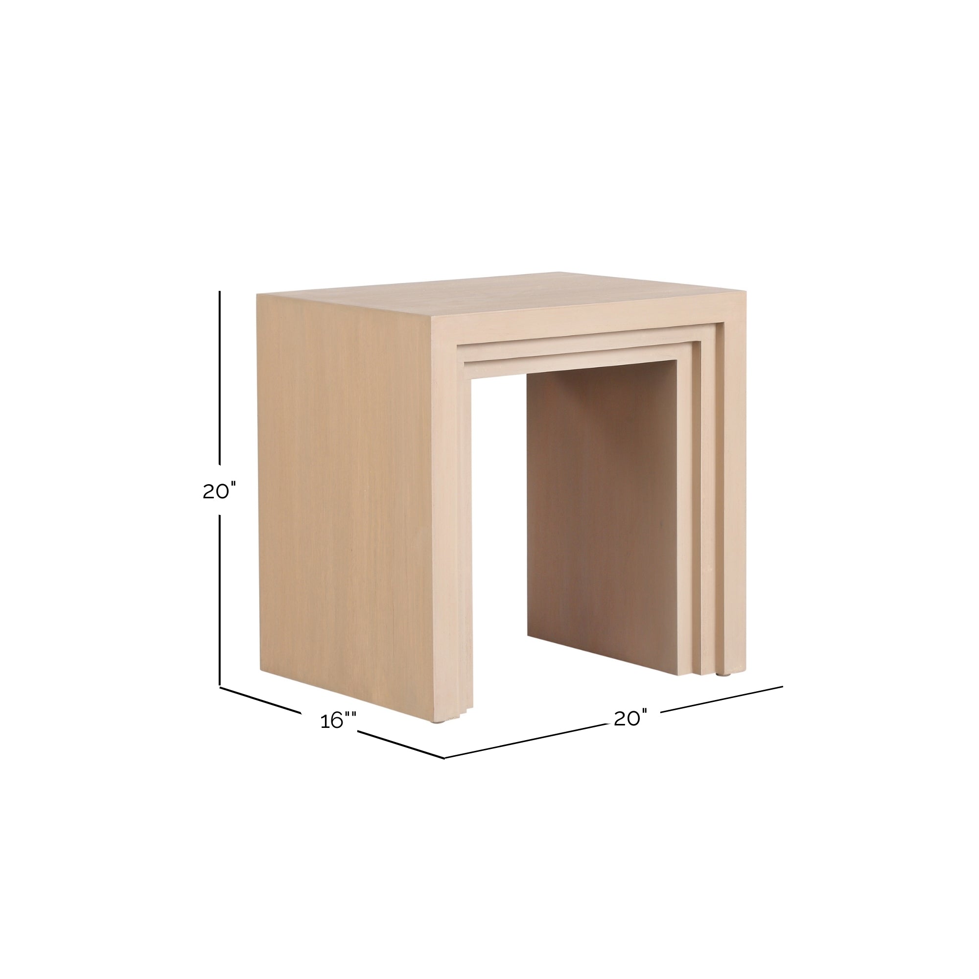 Cascade Rectangular Side Table Solid Wood accent table