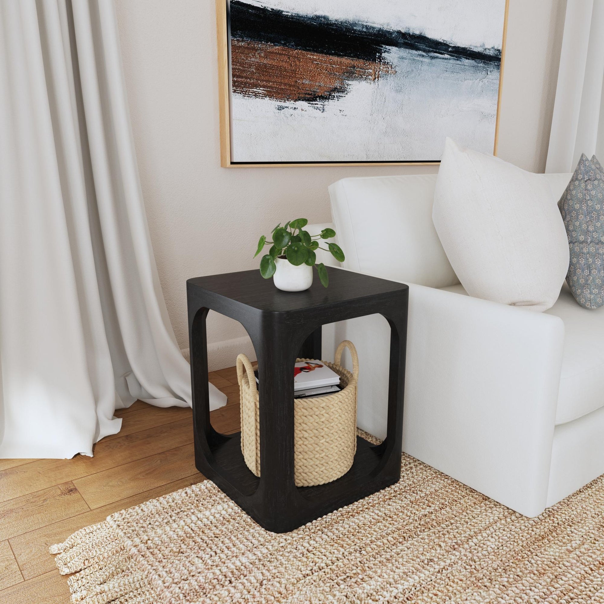 Addison Solid Wood Storage Accent Table