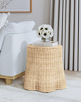 Betty Skirted Rattan Accent Table