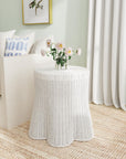 Betty Skirted Rattan Accent Table