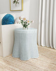 Betty Skirted Rattan Accent Table