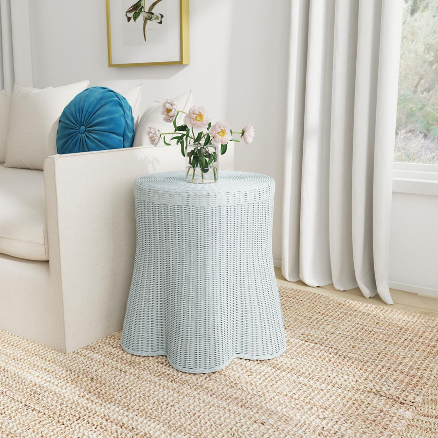 Betty Skirted Rattan Accent Table