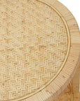 Camila Round Rattan Side Table With Shelf