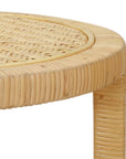 Camila Round Rattan Side Table With Shelf