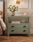 Ezra Solid Wood 2-Drawer Nightstand