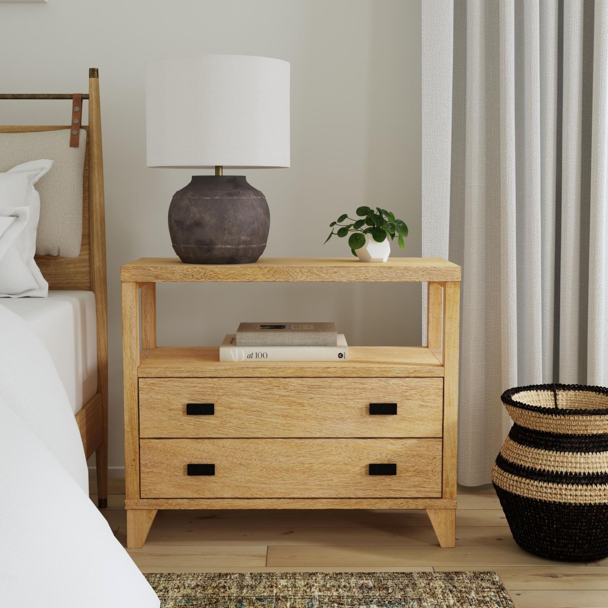 Ezra 2 Drawer Nightstand