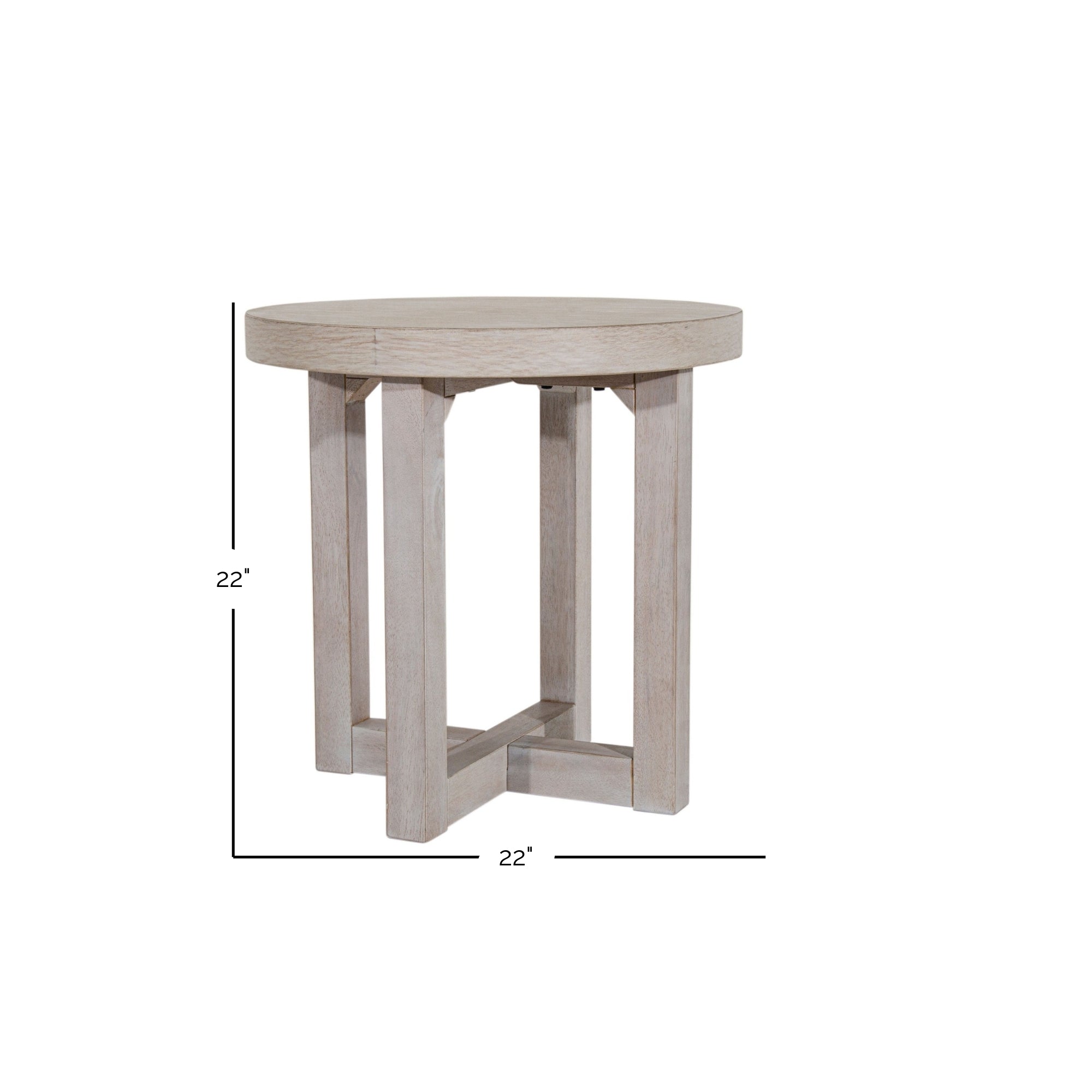 Christie Cross Base Wood Side Table