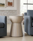 Cinched Drum Solid Mango Wood Side Table