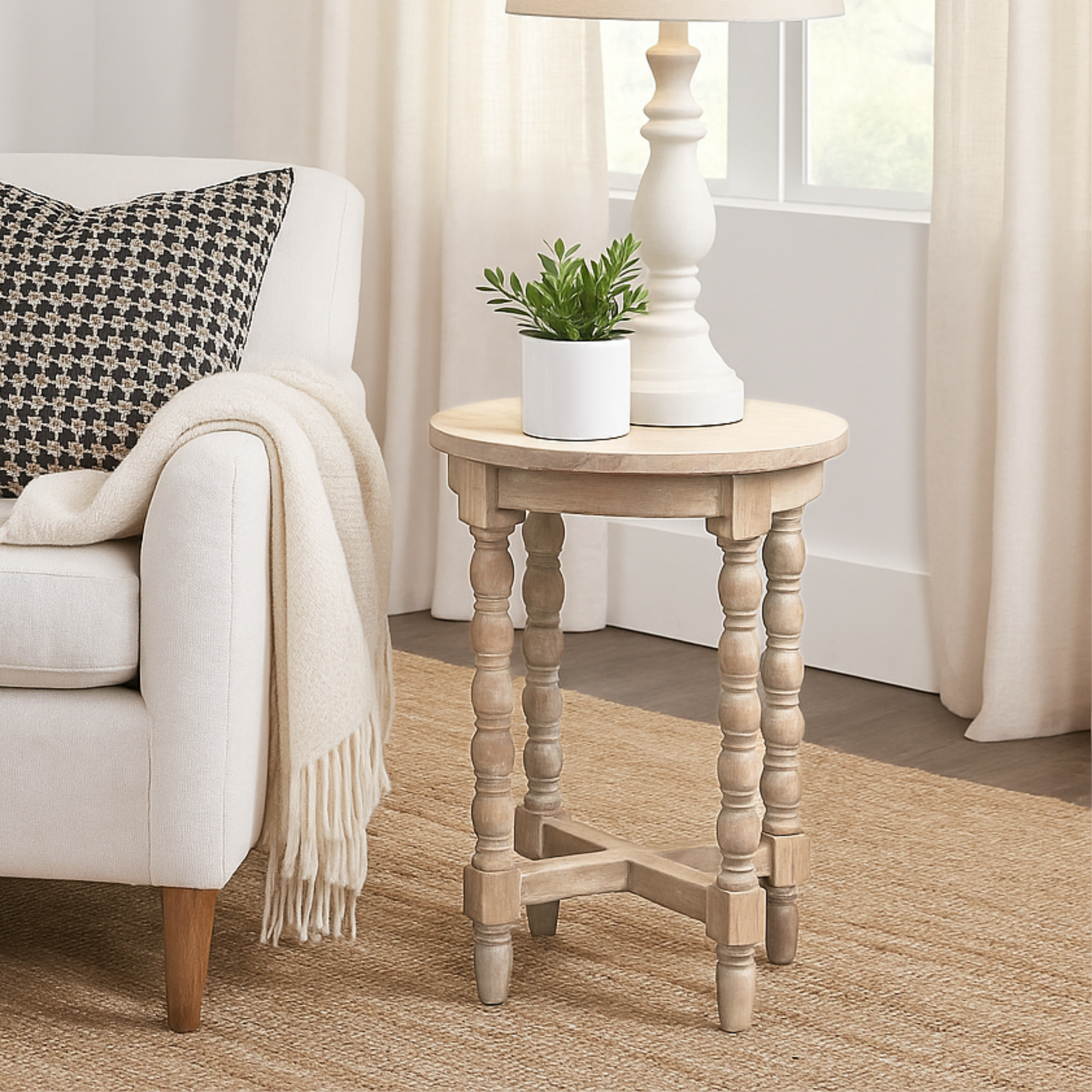 Adair Bobbin Turned Leg Side Table