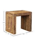 Soren Rectangular Braided Seagrass 19" Side Table Solid Wood accent table